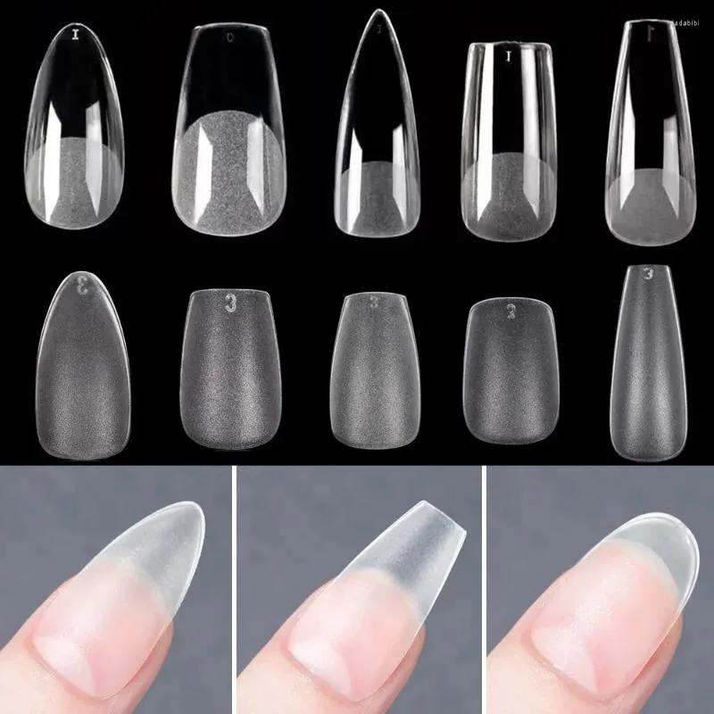 False Nails Est 120pcs/bag Matte Press On Nail Tips Soft Full Cover Oval Almond Sculpted Fake Handmade Art DIY 2024