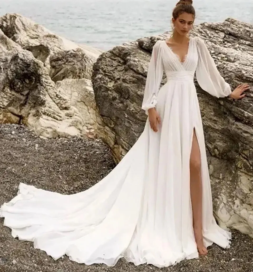 Ivara Trendy Two Pieces Beaded Sequins V-neck Chiffon Mother of the Bride Dresses main image 1