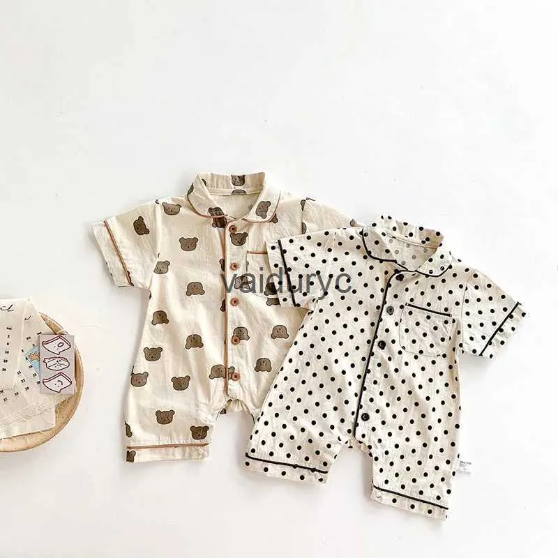 Pajamas Milancel 2022 Bebé Manga corta Inglaterra Niños Dreamer seta para dormir Rompers H240508