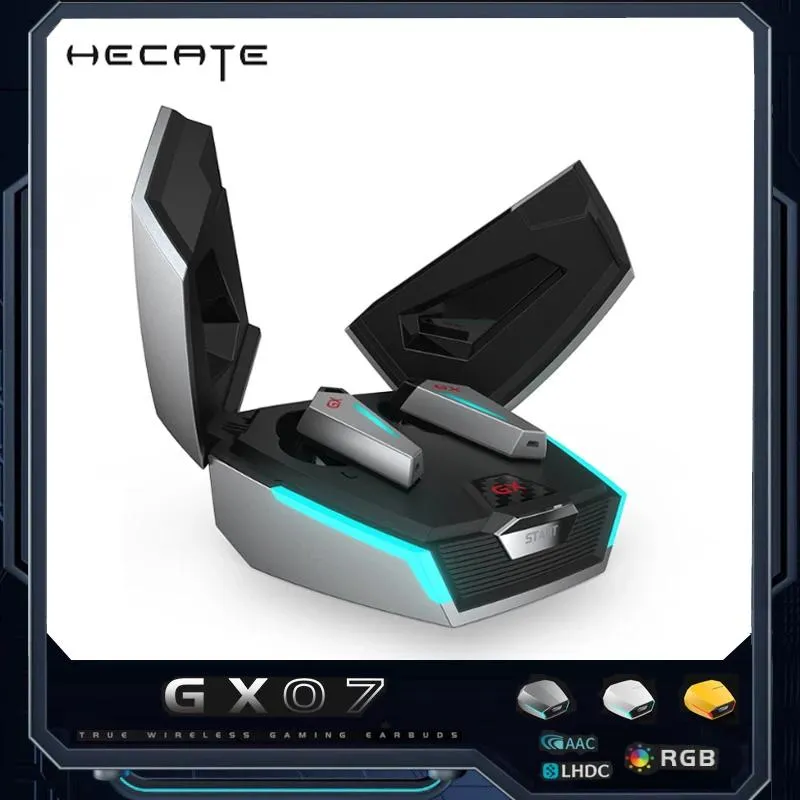 سماعات الأذن HECATE GX07 TWS True Wireless Earphones Bluetooth 5.0 Active Noves Displuds Earbuds Low Contancy RGB Lighting for Gaming