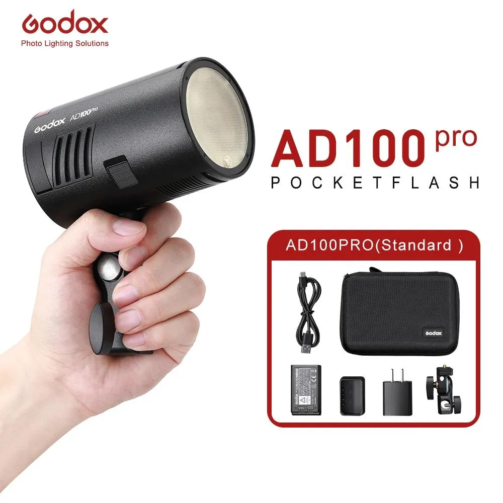 アクセサリーGodox AD100Pro LEDポケットフラッシュライト2.4GワイヤレスTTL HSS AD100 Pro Outdoor Speedlite for Sony Nikon Canon Fuji Olympus Camera