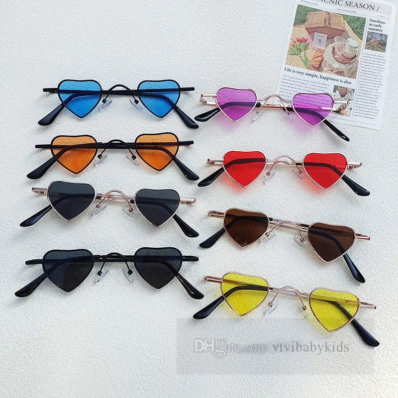 Retro divertido marco pequeño amor niños gafas niños personalidad gafas de sol niños niñas UV 400 gafas protectoras gafas de sol Z6688