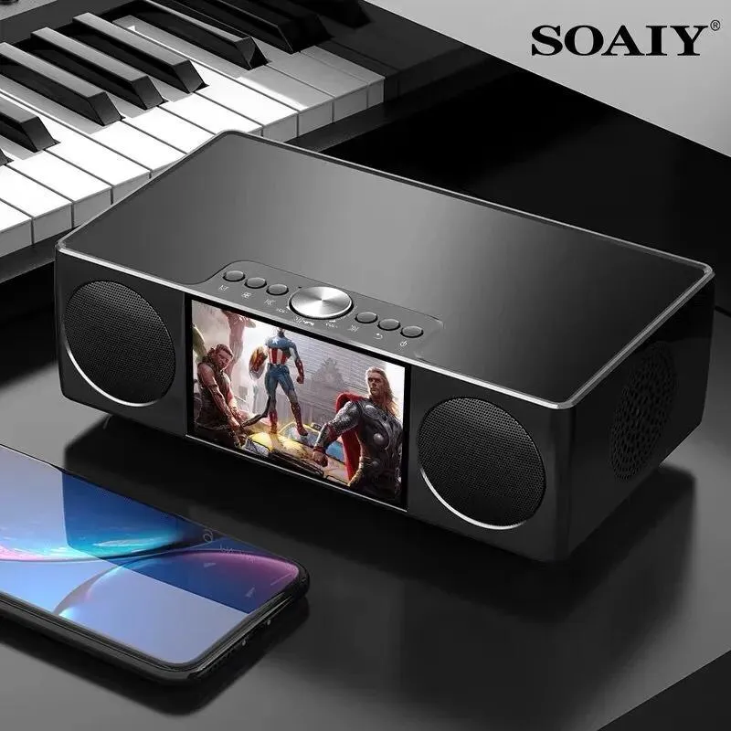 Głośniki Soaiy Bluetooth Portable HiFi Wireless Sound Bar 360 stereo audio subwoofer 8000 mAh Power Bank odtwarzacz wideo