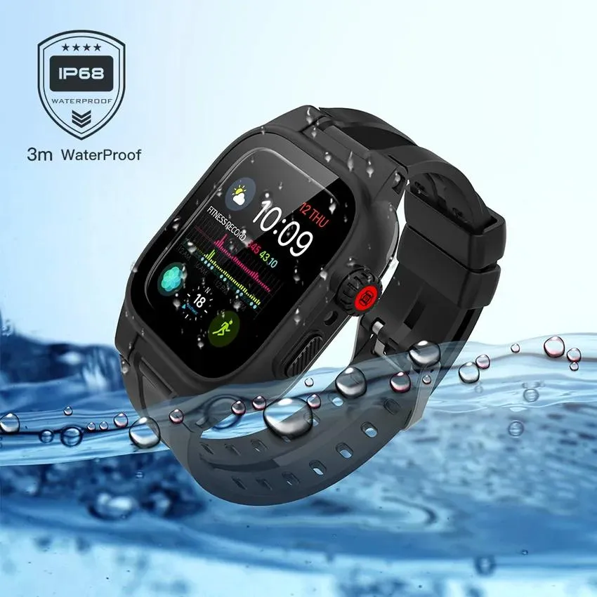 Zubehör für Apple Watch 6 5 4 3 2 SE 44 mm 42 mm ShellBox IP68 wasserdichtes Gehäuse Panzerabdeckung Tauchen Unterwasser Schwimmen Outdoor Sport Antifall