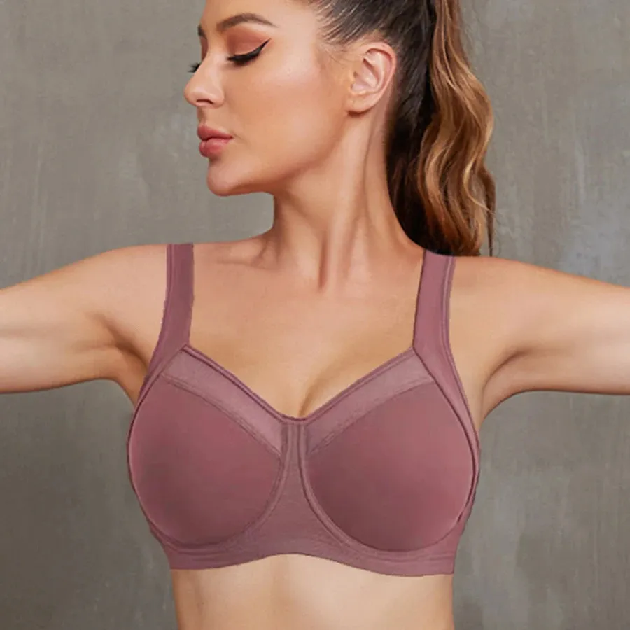 Soutien-gorge de sport à fort Impact pour femmes, soutien-gorge de sport, Non rembourré, à armatures, exercice d'entraînement, course à pied, 36 38 40 42 B C D DD 240113