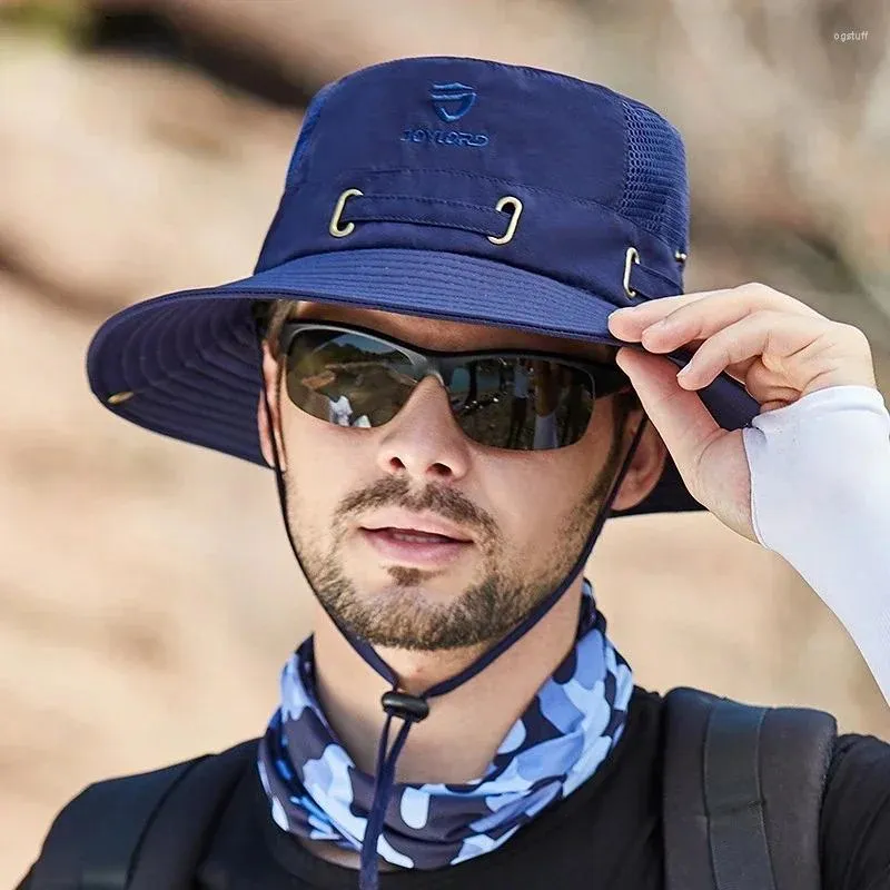 Bandanas W22 Fisherman Hat Men And Women Mesh Holes Breathable Outdoor Fishing Mountaineering Sun Casual Summer Style