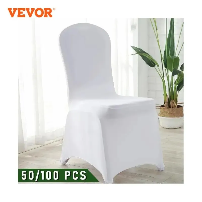 VEVOR 50 100 pièces housses de chaise de mariage Spandex housse extensible pour Restaurant Banquet el salle à manger fête housse de chaise universelle 240113