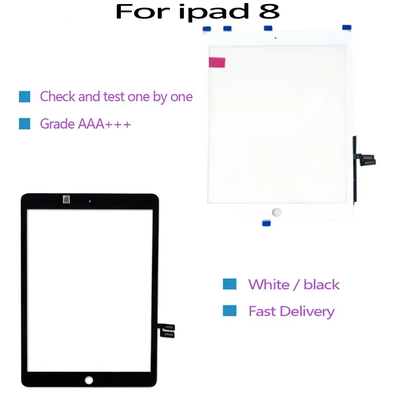 Per iPad 8 10.2 pollici A2270 A2428 A2429 A2430 Touch Screen Digitizer Pannello in vetro con nastro adesivo LL