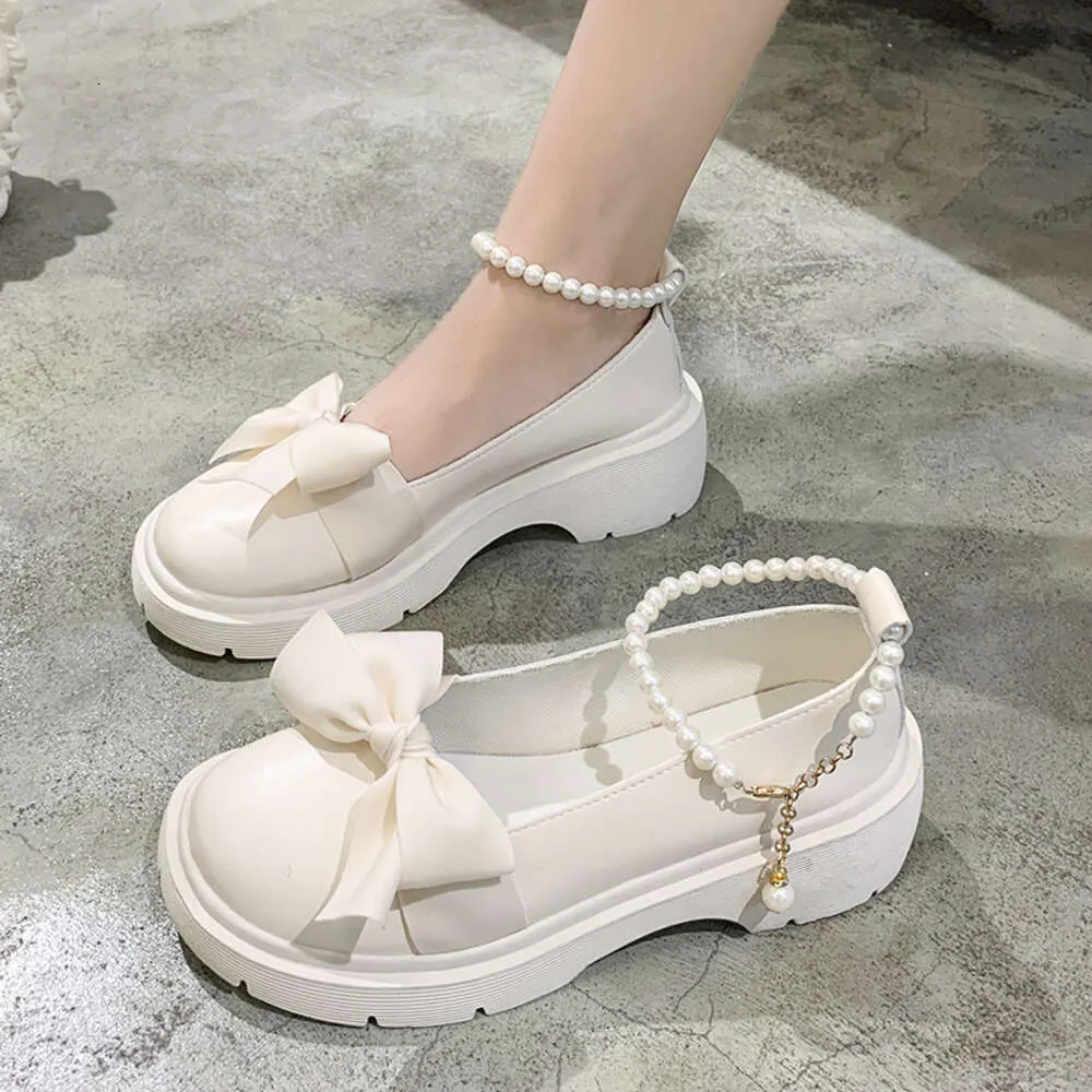 Dress Shoes Women Thick Platform Mary Janes Lolita Shoes Party Pumps Summer 2022 New Sandals Bow Chain Mujer Shoes Fashion Oxford Zapatos