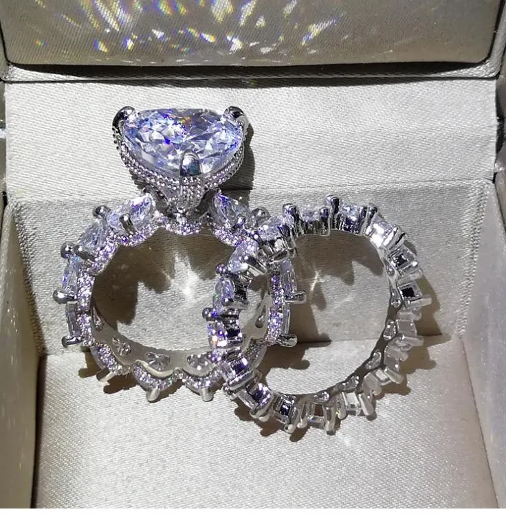 Flower Infinite Ring Two Piece Love Engagement Wedding Ring Women's Party Jewelry Women's