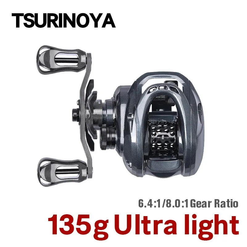 Tsurinoya 135g Ultra Light Baitcasting Fishing Reel Genius 50H Elf 50 6.5G Spool 6.4 1 8 1 Bait Finess Light Game Casting Reel 240112