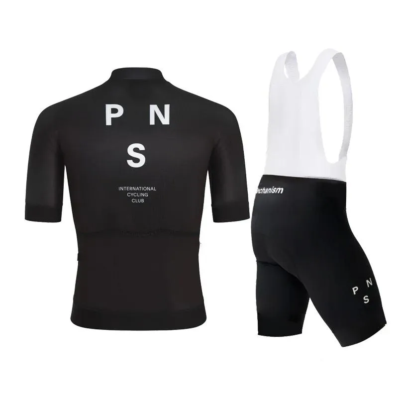 Zestawy PNS Black Cycling Jersey Set Pro Team Men Rowery Rowerey oddychający MTB noszenie ubrania śliniak krótki maillot ciclismo lato