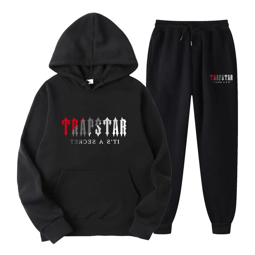 designer trapstar survêtement gris pull à capuche costume de sport survêtement pull survêtement jogger lettre à capuche survêtement pantalon trapstar shooter survêtement