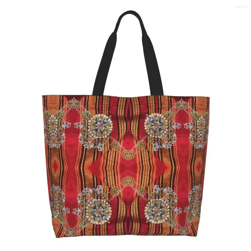 Borse per la spesa Moda Amazigh Kabyle Tote per gioielli Riutilizzabile Africa Stile etnico berbero Borsa per la spesa in tela per la spesa