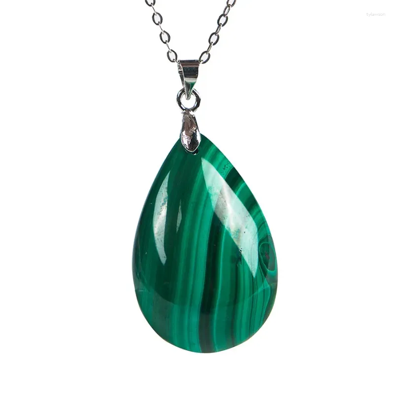 Ожерелья-подвески из натуральной зеленой хризоколлы с малахитом, натуральный камень, капля воды, женские украшения, 33x21x10 мм