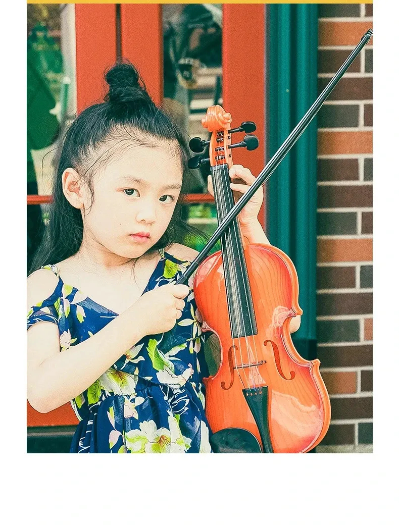 Simuliertes Geigenspielzeug für Kinder kann Musikinstrumente Musik Früherziehung Pografie Performance Requisiten Mädchen Geschenk 240112 spielen