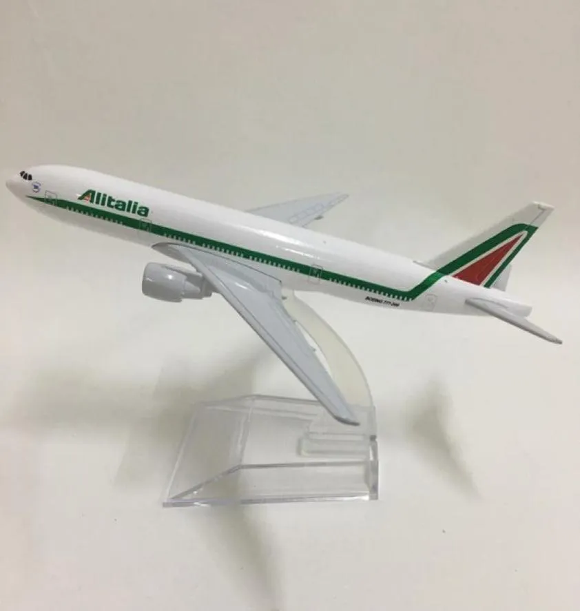 JASON TUTU 16 см Alitalia Boeing 777 Модель самолета Модель самолета Модель самолета 1400 Литая под давлением металлическая игрушка-самолет LJ2009307616374