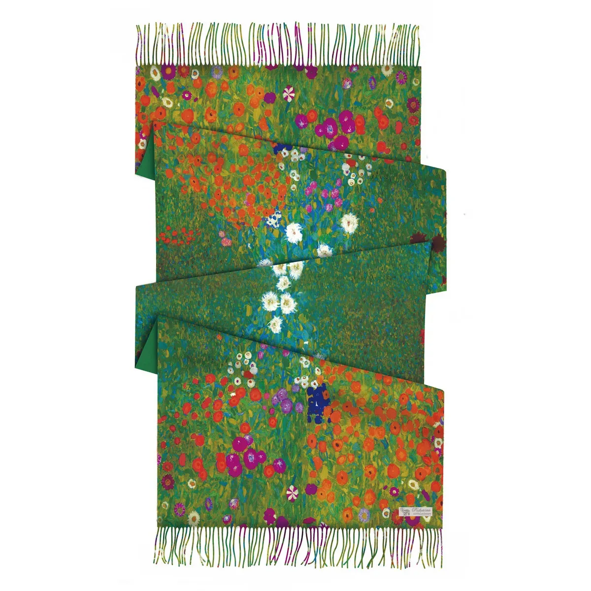 Peinture à l'huile Écharpe en cachemire Klimt Fleur Ferme Écharpe d'hiver Femmes Glands rectangulaires Garder au chaud Pashmina Marque Écharpe Châle Bandana 240112