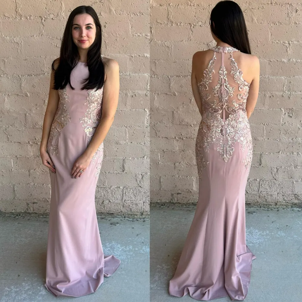 Lalic Mother of the Bride Gowns Halter Lace Mermaid Mother's Dress for Special Occasions Side Split Birthday Party Formal Evening Gowns Elegant Gown MD009