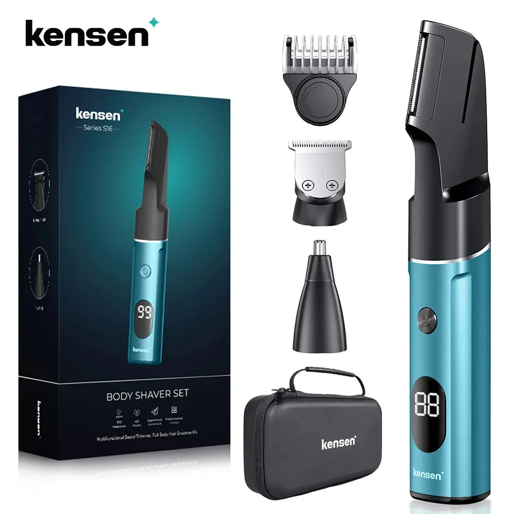 Kensen S16 Professional 3 1 Vücut Epilasyon Kiti Erkekler İçin Makineyi Kesme Makinesi Sakil Tıraş Makinesi Su Geçirmez Elektrikli Kısantı 240112