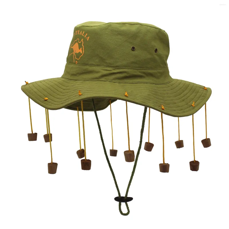 Baretten Unisex Outdoor Vissershoed Trekkoord Zomer Voor Feestjes Zonnescherm Zon Brede Pet Met Kurk Haaraccessoires Mannelijk