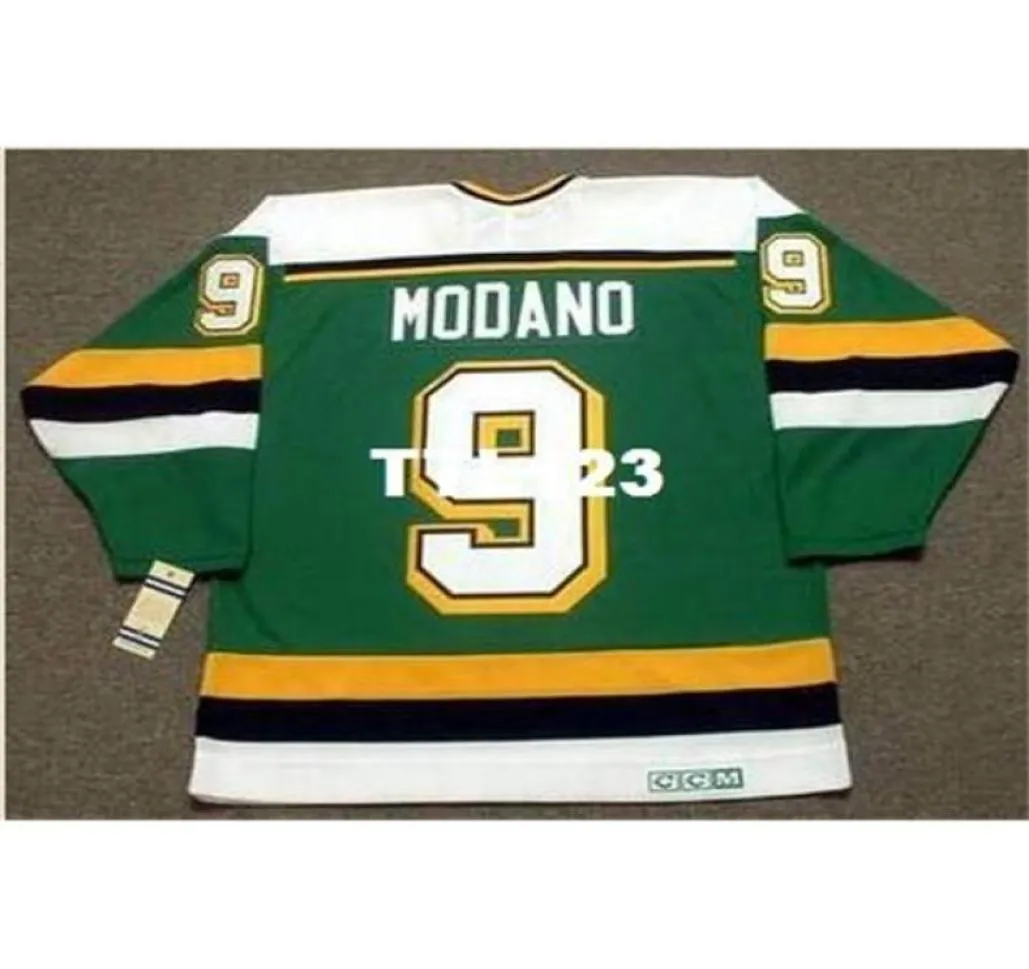 740 9 MIKE MODANO Minnesota North Stars 1991 CCM Vintage Vintage Home Hockey Jersey o personalizzato qualsiasi nome o numero retrò Jersey6521201