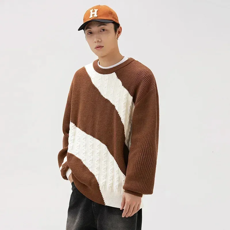 AutumnWinter Mens Sweater Pullover Loose Round Neck Versatile 240113