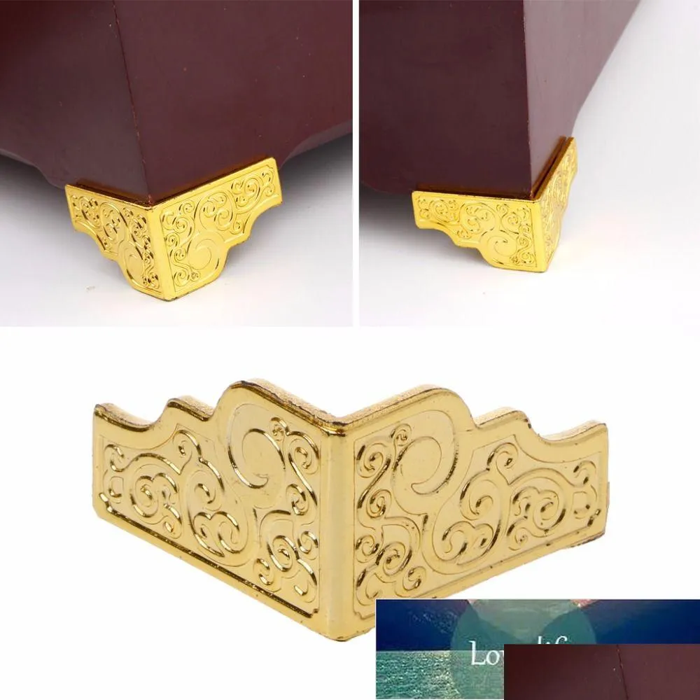 Other Door Hardware 20Pcs Gold Jewelry Box Wood Case Decorative Feet Leg Corner Protector Furniture Plastic Drop Delivery Home Garden Dh1Jh