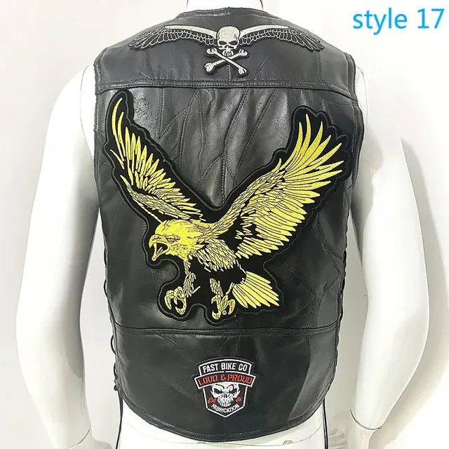 Men's Leather Motorcycle Vest Patch Sleeveless leather Men's Leather Motorcycle Vest Patch Sleeveless leather
