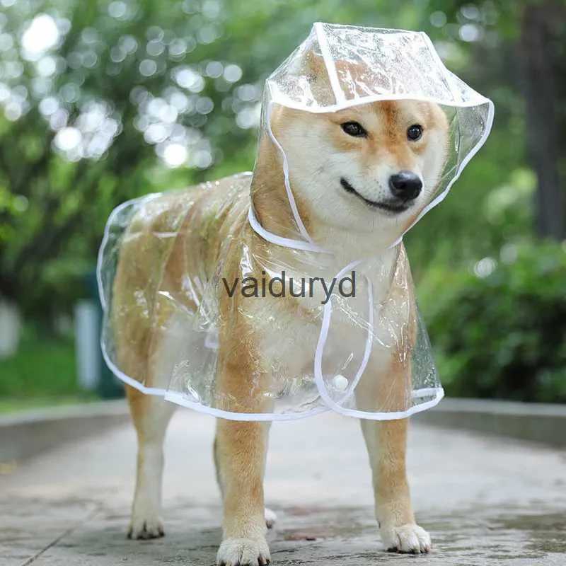 犬のアパレルペット犬子犬透明レインウェアレインコートペットフード付き防水エトリ