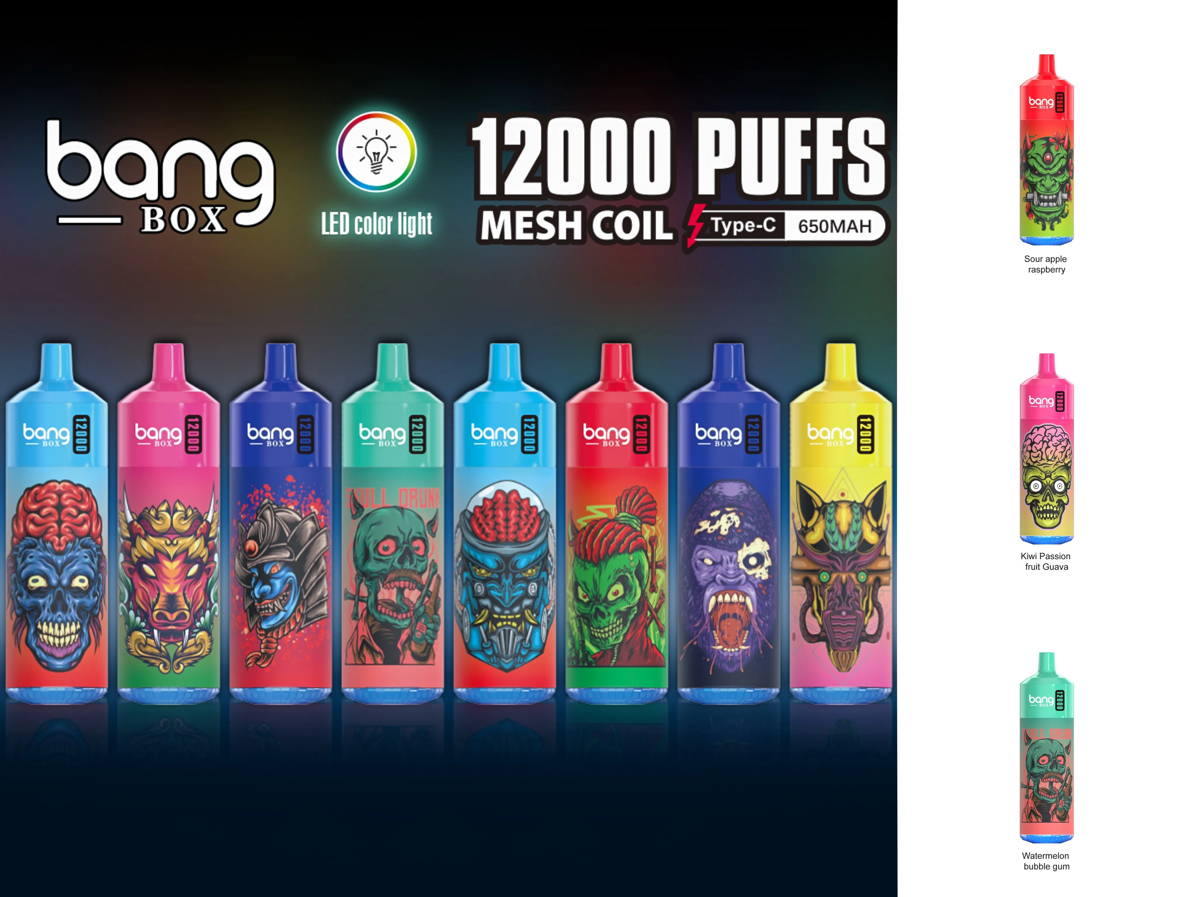 Original Bang King 12000 Puffs Bars Einweg-Vape-Pen E-Zigaretten 23 ml vorgefüllte Pods-Patrone 650 mAh wiederaufladbarer Akku Puffs 12K Vapes Einweg-Puff