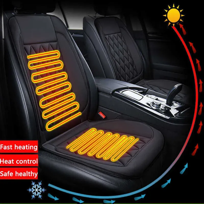 New 12v Car Seat Heater Raw silk Cushion Covers Electric Heated Car Heating Cushion Winter Seat Warmer Cover Car Accessories Winter Auto Seat Heating Pad
