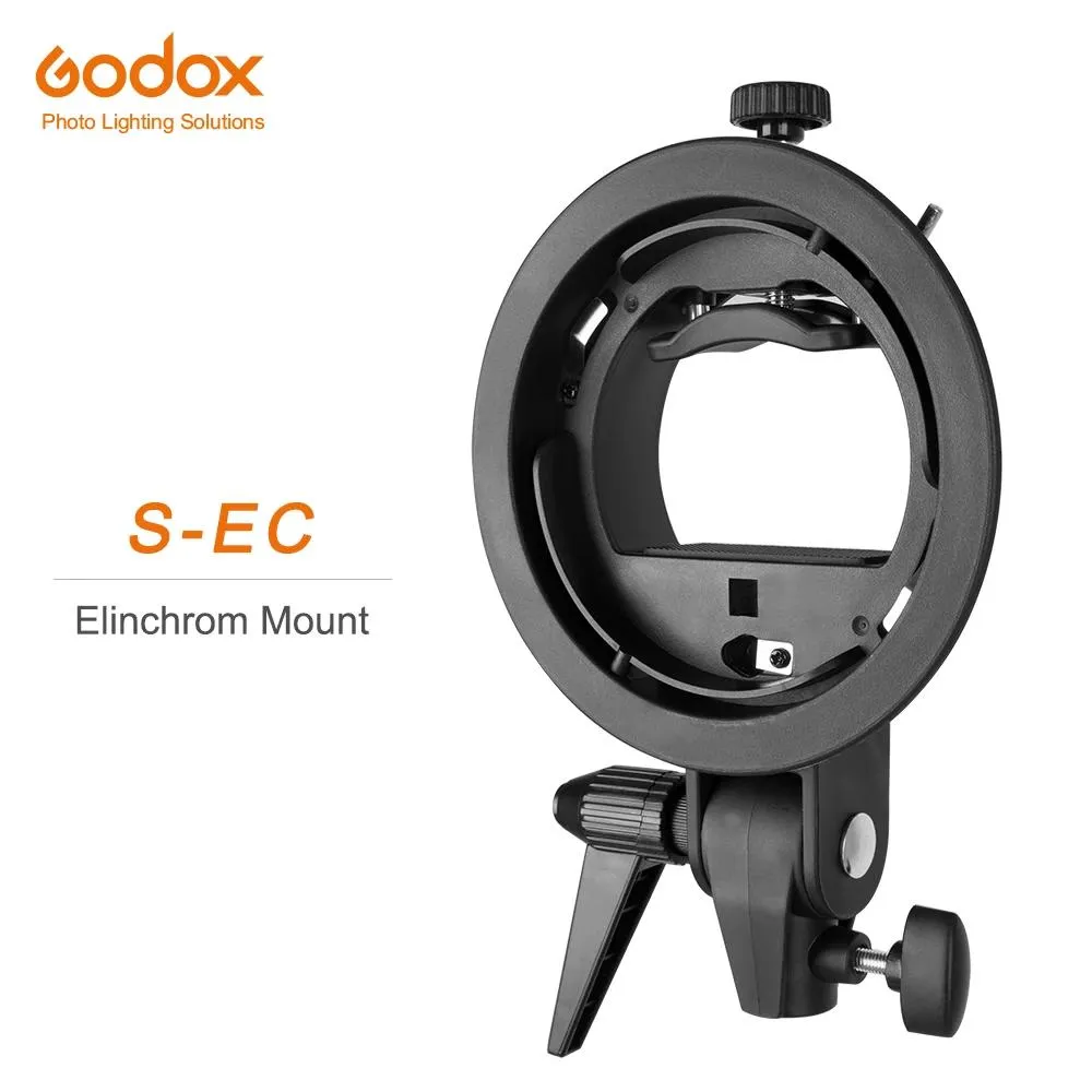 バッグPro godox Stype Sec Speedlite Bracket Holder for ElinChrom MountSpeedlite Flash Snoot Softbox