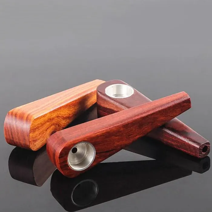 Pipa da fumo in legno Sigaretta per tabacco Pipa a mano con ciotola in metallo 17mm per tubi a base di erbe Accessori per fumatori Utensili per piattaforme petrolifere Filtri