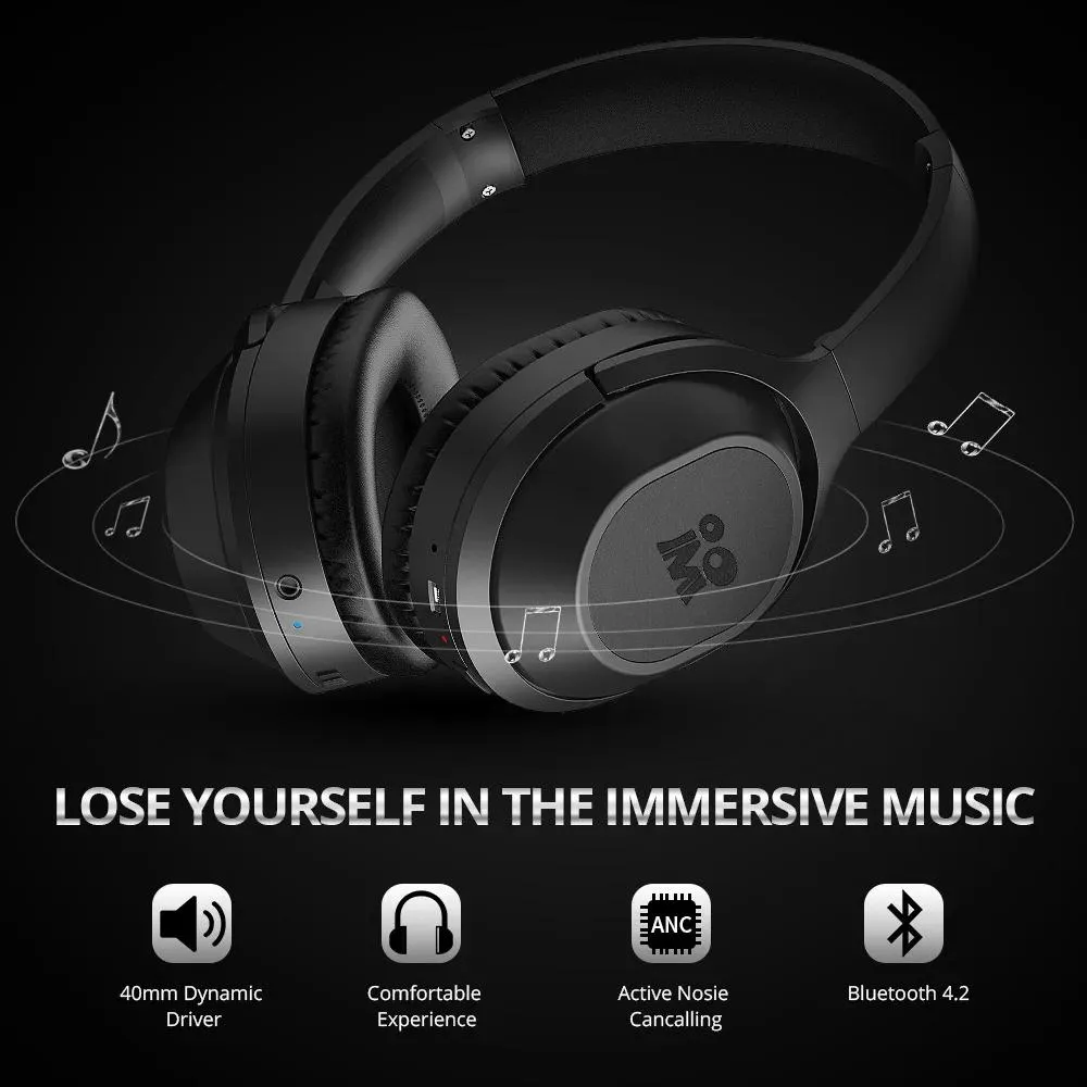 Fones de ouvido bluetooth sem fio fone de ouvido estéreo overear com cancelamento de ruído fone de ouvido para jogos com microfone suporte cartão tf