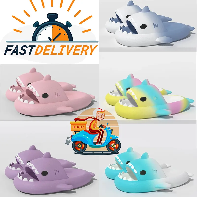 Pantofole Shark Designer Ciabatte con cuscino da piscina Sandali da donna Sunset Flat Comfort Ciabatte Pantofole imbottite con cinturino anteriore Scivoli stile alla moda