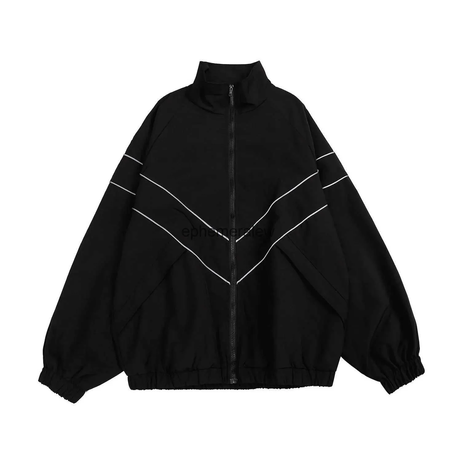 Vestes Femmes Hommes Streetwear Surdimensionné Veste extérieure Mâle Automne Nouvelle Tendance Coupe-Vent Manteau Couple Mode Lâche Fermeture À Glissière Tout-Match Topsephemeralew