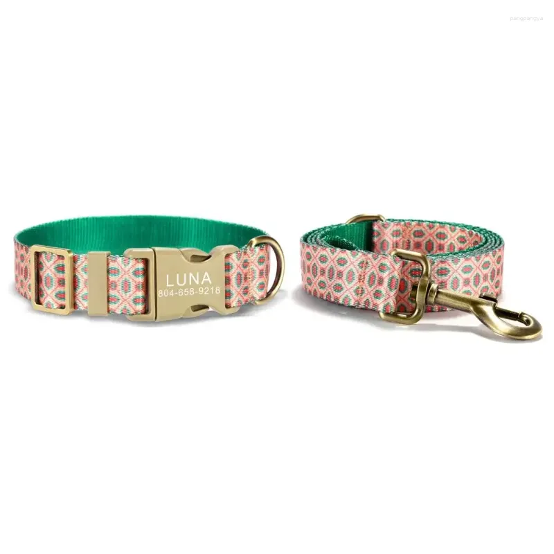 Hundehalsbänder, personalisiertes Haustierhalsband, individuelles Namensschild, ID, verstellbare hellbraune Glasur, weiche Katzenleine aus Fasern