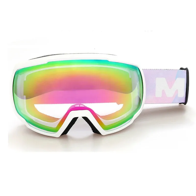 Óculos de esqui esféricos para homens e mulheres, proteção uv, antiembaçante, lente dupla, óculos de neve, snowboard, inverno, esportes ao ar livre, acessório 240112