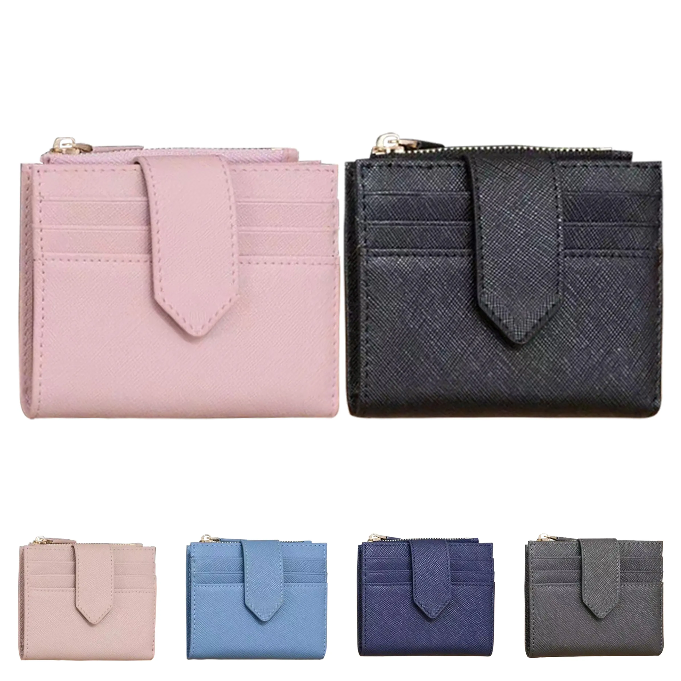 9 Kreditkortsluckor Plånböcker Kort Holder Coin Purses Women Passport Business Card Men Lady Classic Cardholder Wallet Key Pouch Banknote dragkedja