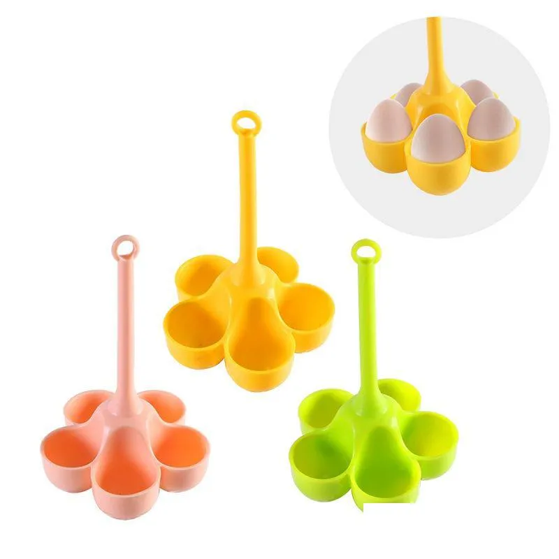 Egg Tools Creative 5 Hole Egg Poachers Holder Sile Steamer Home Cooking Utensils High-Temperature Resistance Water Boiled Eggs Ware Dr Dhgnp