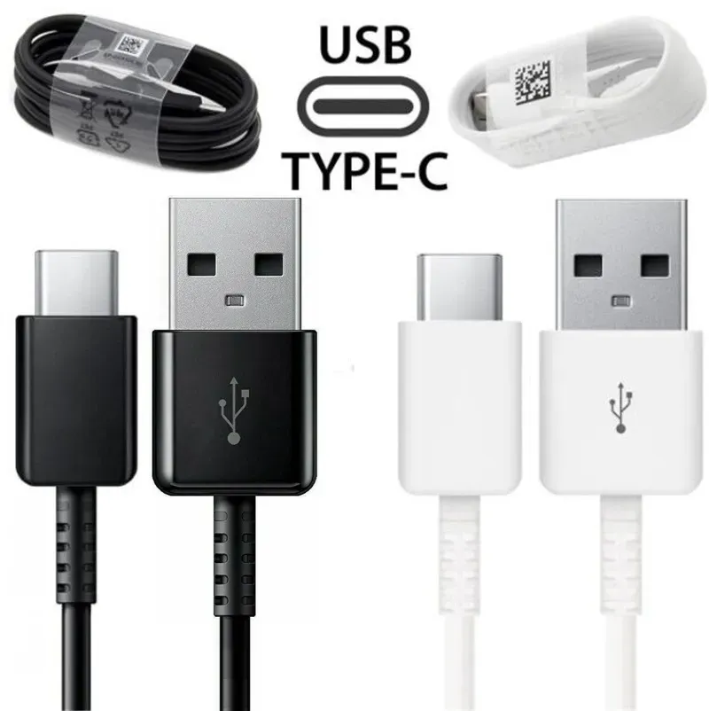 Cabo de carregamento USB C de 1,2M 4 pés 2M 6FT para Samsung S10 S20 S21 S22 S23, Huawei, HTC, LG - Carregamento rápido rápido tipo C, caixa de varejo incluída LL