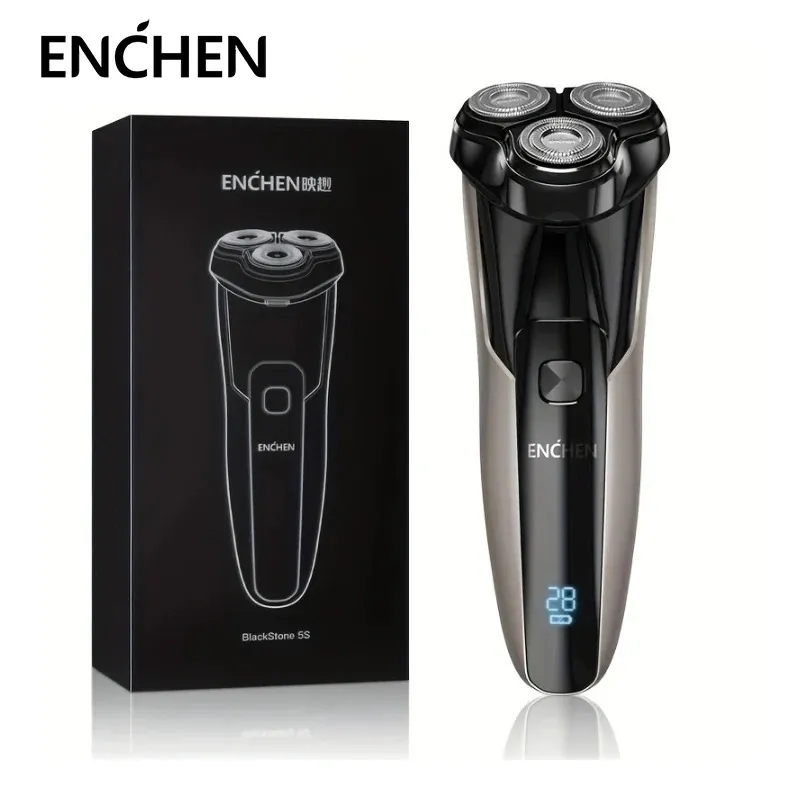 Enchen Blackstone5s Electric Razor for Men ładowna golarka obrotowa z wyskakującym trymymem mokrym podwójnym użyciem 240112