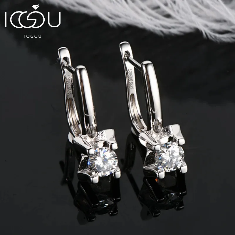 IOGOU Earrings Trend Dangle Huggie Earring 100% 925 Sterling Silver Hoops Woman Original Jewelry for Girls 240112