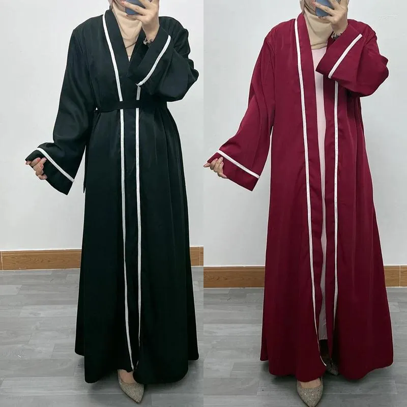 Roupas étnicas F395abaya para mulheres bordados quimono abayas muçulmano dubai turquia luxo kaftan hijab vestido saudita islâmico