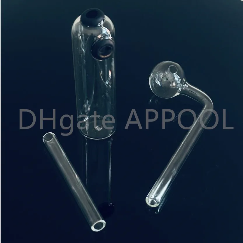 6 inç mini cam yağ brülör bong nargile su boruları ile kalın pyrex ile net başlık geri dönüştürücü dab teçhizat el bongs sigara içmek