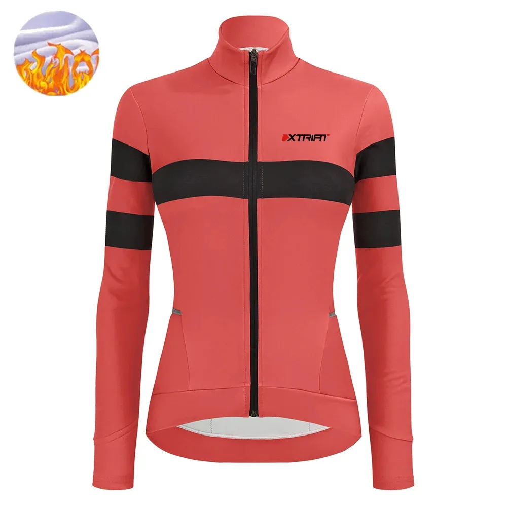 Xtriat Winter Women Cycling Jersey Thermal Fleece Jacket Lång ärm cykelkläder Ciclismo Mtb Mountain Bike Wear Warm Coat 240112