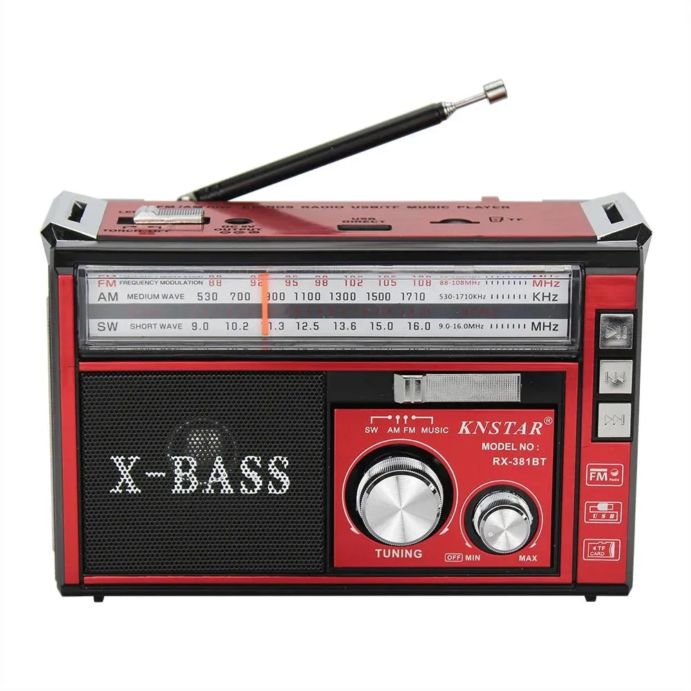 Radio Rx381bt Tripleband Radio Vintage draagbare plug-in kaart Bluetooth-luidspreker Fm halfgeleiderradio's Portatil Am Fm-radio
