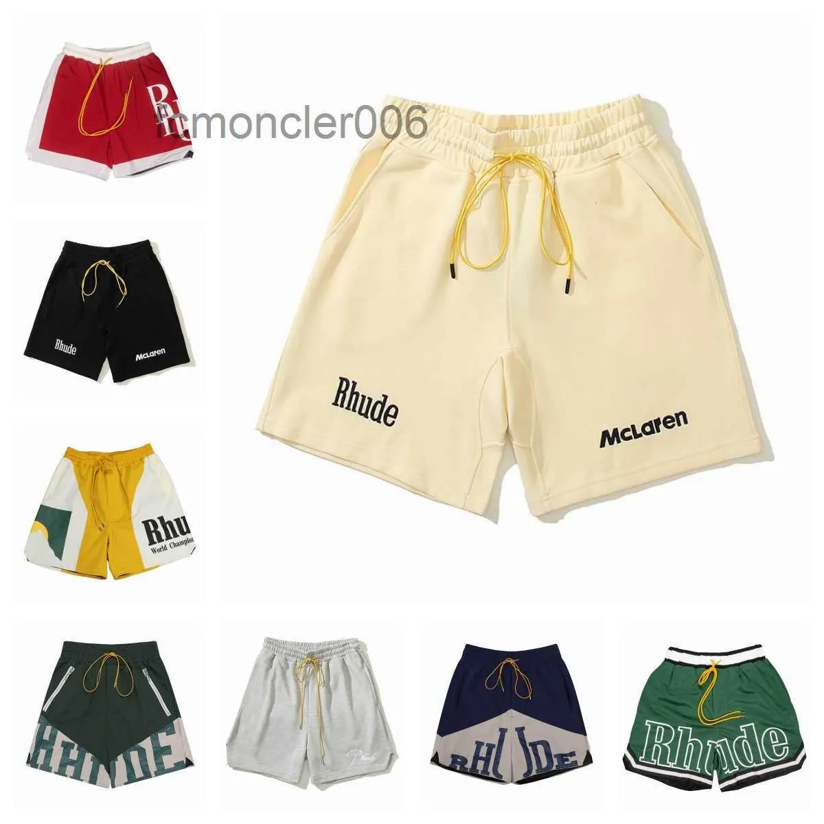 Rhude Shorts Designers Mens Basketball Panel Court Swim Trunks Sweat Senna Flight Yachting Short Bottoms Fashion Blue Green Black