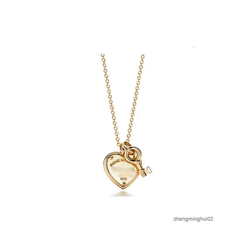 Tiffany Necklace Heart And Key S925 Sterling Silver Heart Key